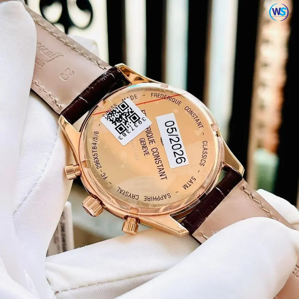 Frederique Constant Classics Chronograph Quartz White Dial Men's Watch- FC-296SW5B4